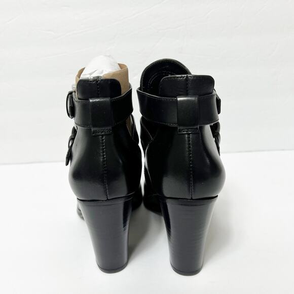 MICHAEL MICHAEL KORS BLACK BUCKLE WOMEN HEEL BOOTIES SIZE 6 NEW - Picture 6 of 6